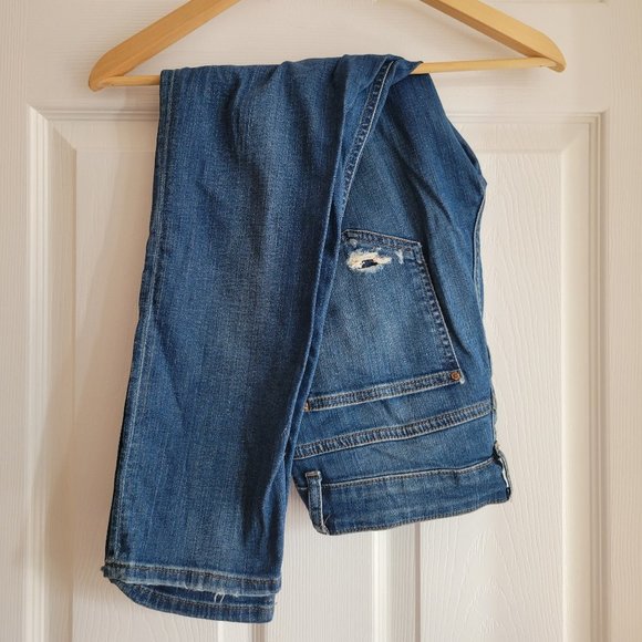 TopShop Petite Distressed Ripped Lacey Skinny Jeans - Picture 2 of 3